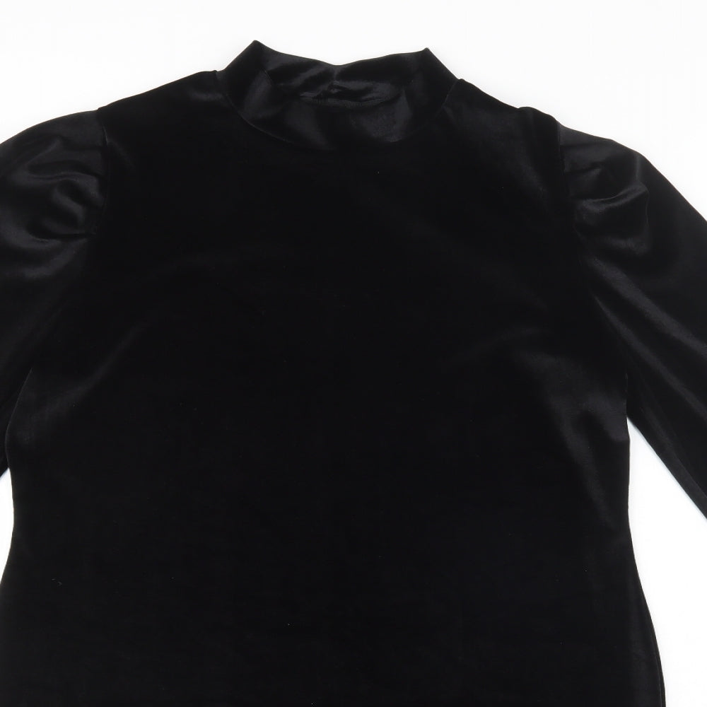 F&F Womens Black Batik Polyester Pencil Dress  Size 20  Mock Neck Pullover