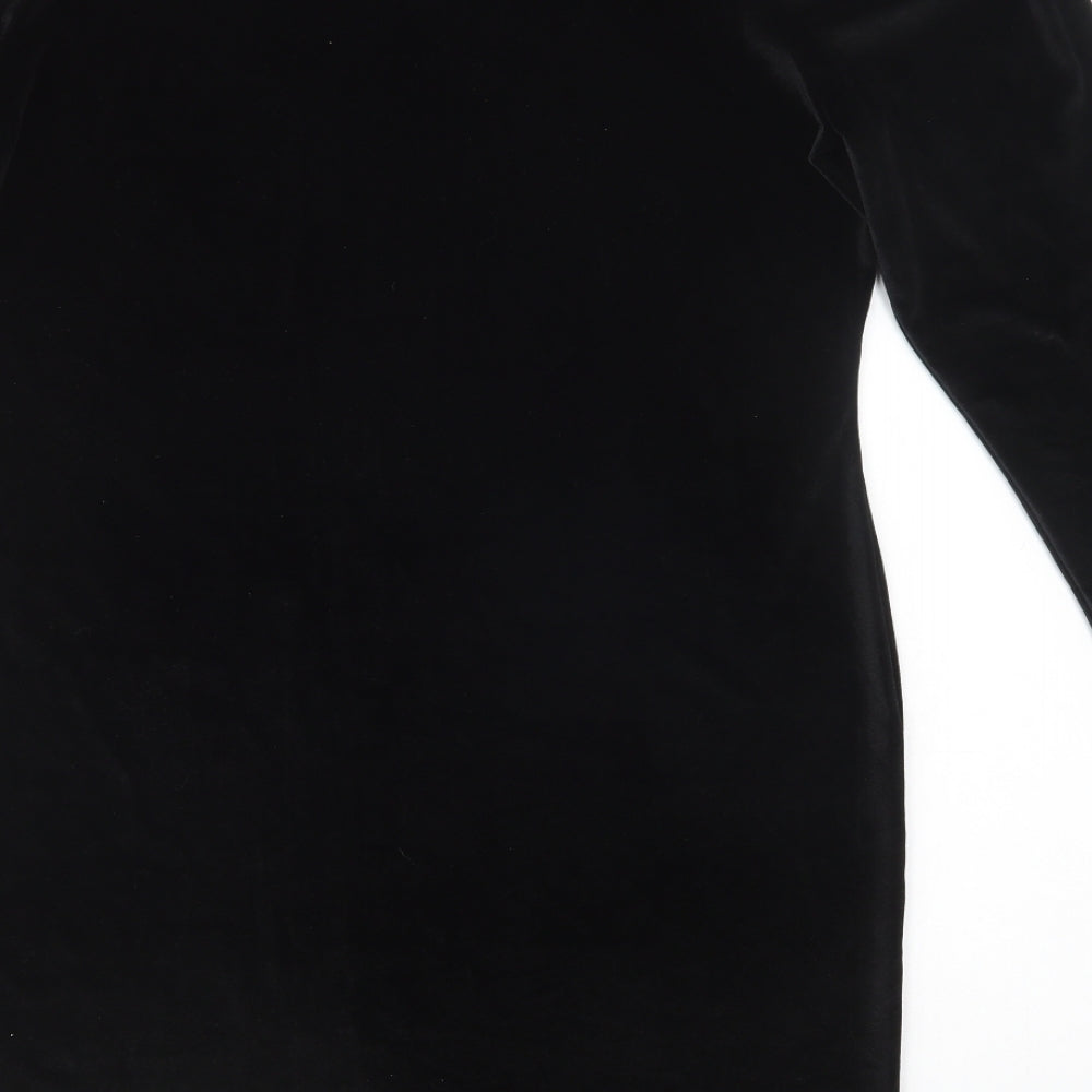 F&F Womens Black Batik Polyester Pencil Dress  Size 20  Mock Neck Pullover