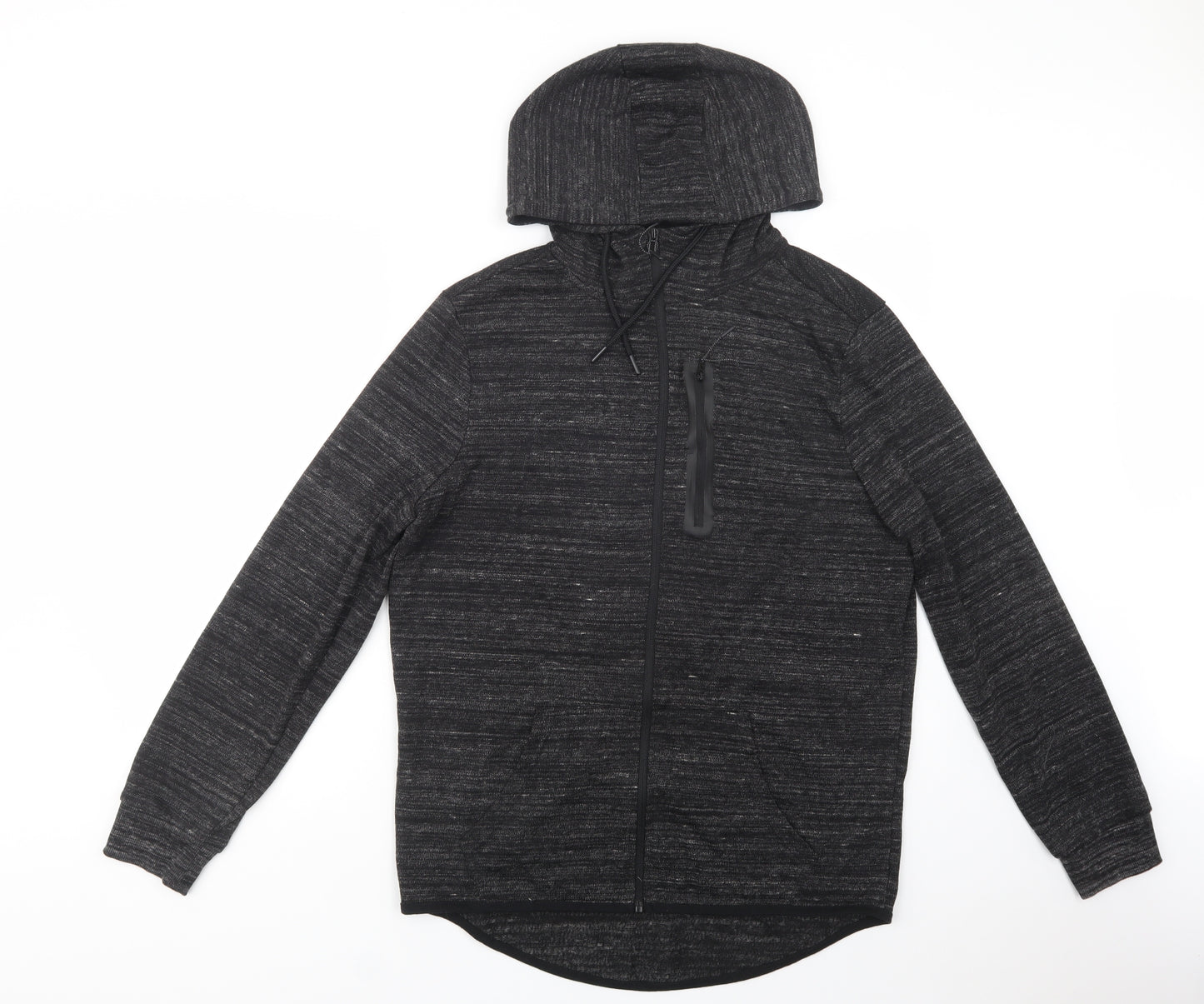 Primark Mens Black  Polyester Full Zip Hoodie Size L