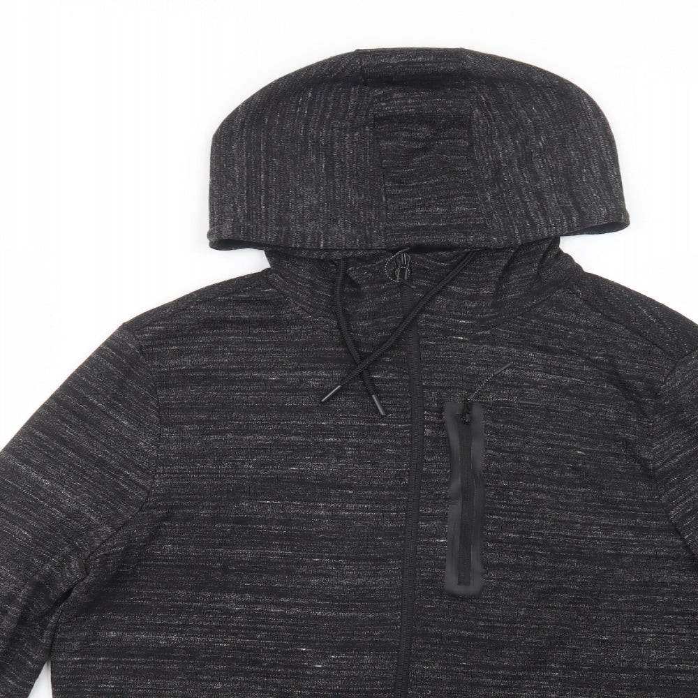 Primark Mens Black  Polyester Full Zip Hoodie Size L