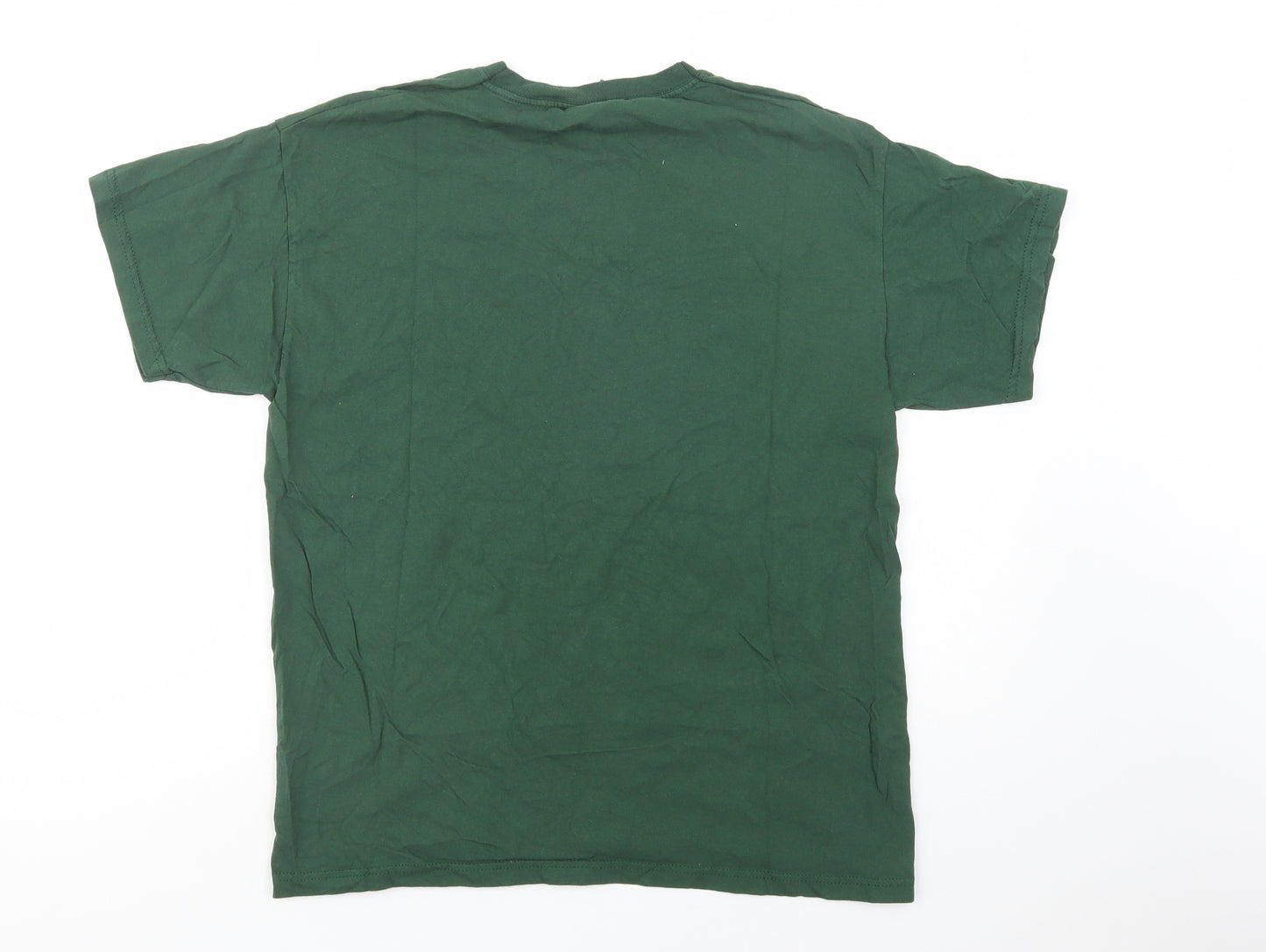 Fruit of the Loom Mens Green  Cotton  T-Shirt Size L Crew Neck  - Irish Whisky