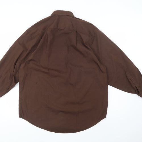 COLLUSION Womens Brown  Polyester Basic Button-Up Size 4 Collared