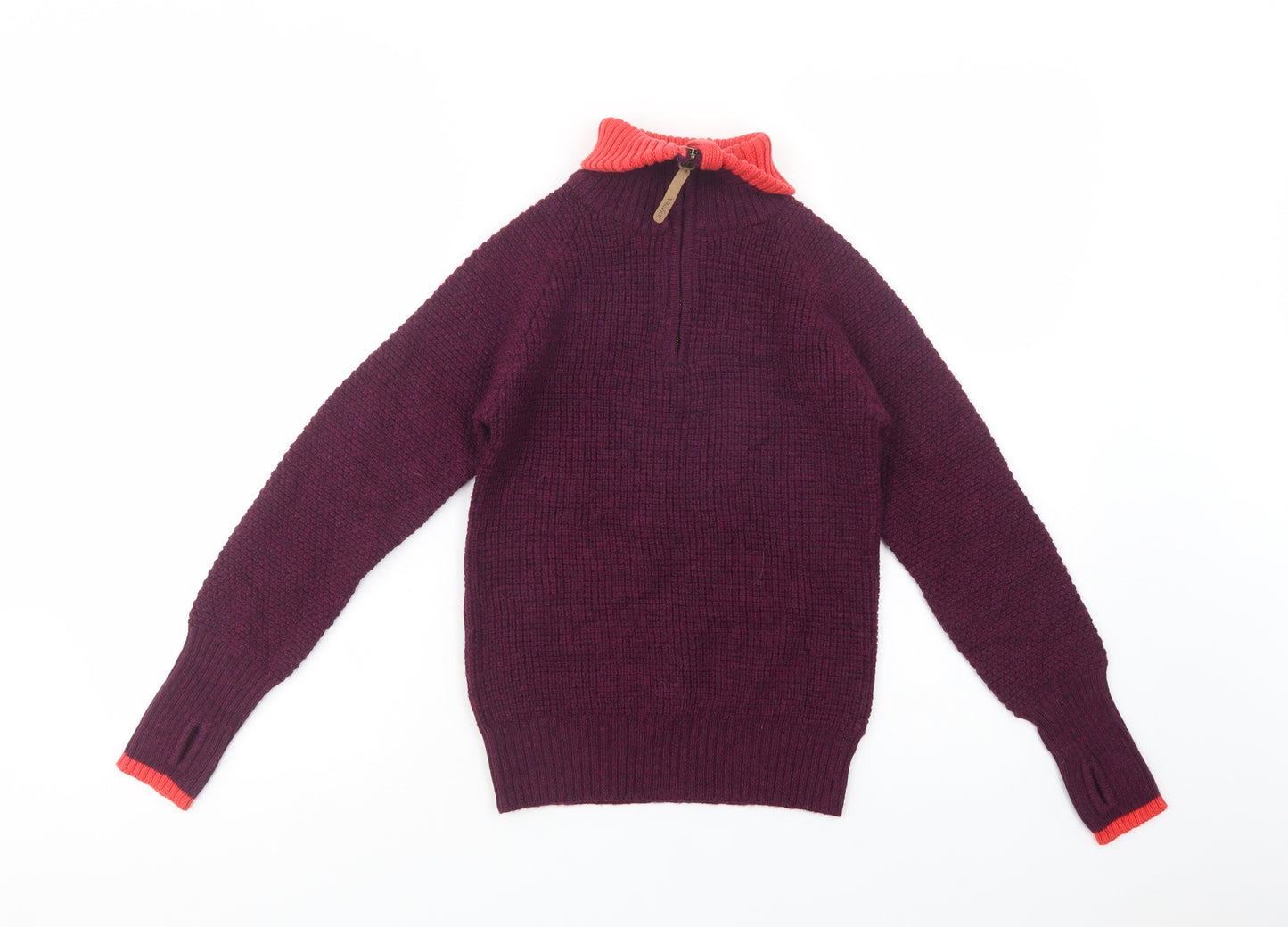 Vikafjell Boys Purple Roll Neck  Wood Pullover Jumper Size 10-11 Years  Zip