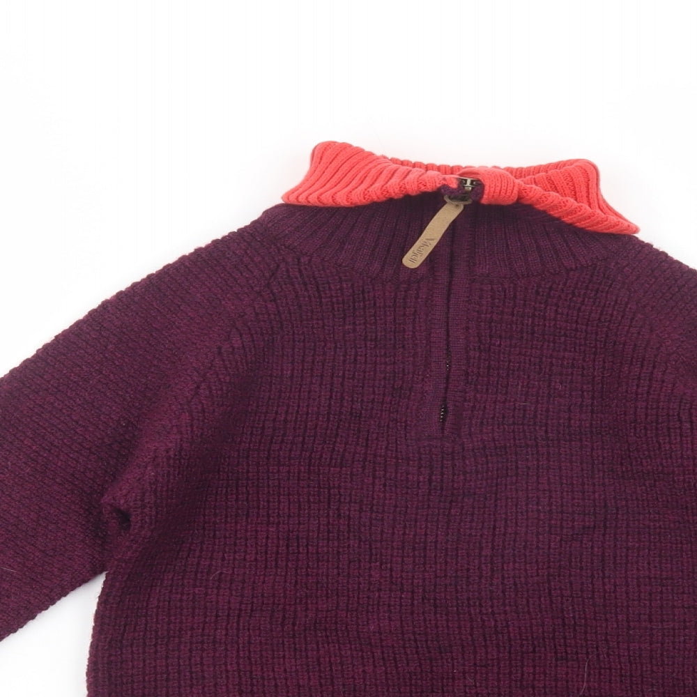 Vikafjell Boys Purple Roll Neck  Wood Pullover Jumper Size 10-11 Years  Zip