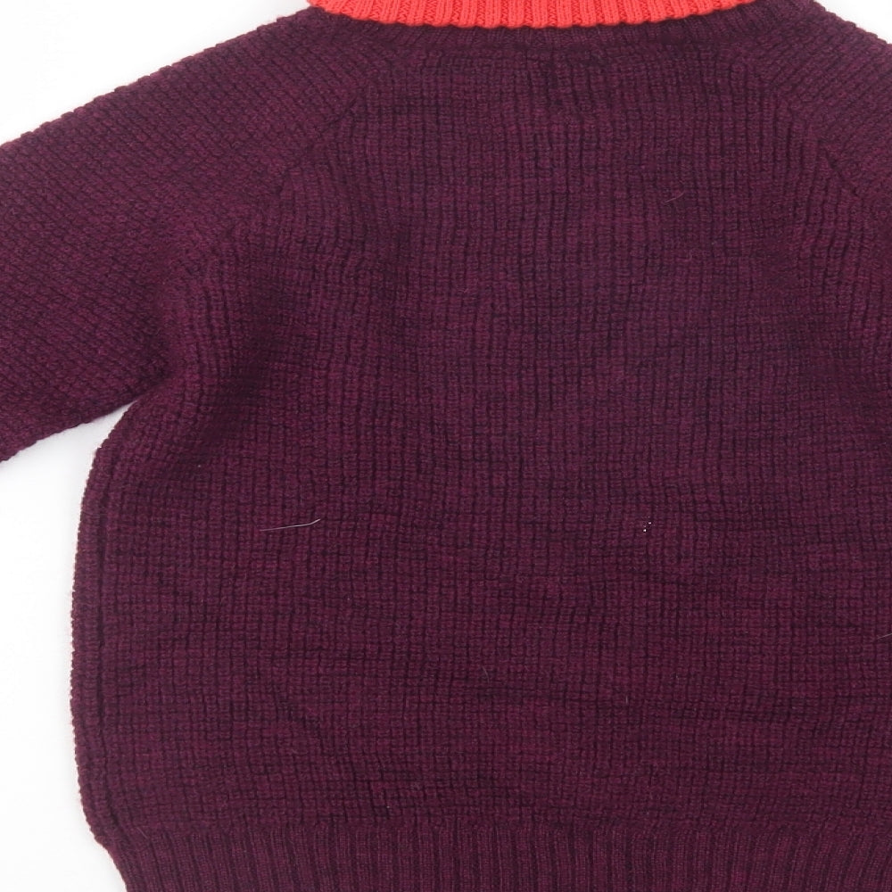 Vikafjell Boys Purple Roll Neck  Wood Pullover Jumper Size 10-11 Years  Zip