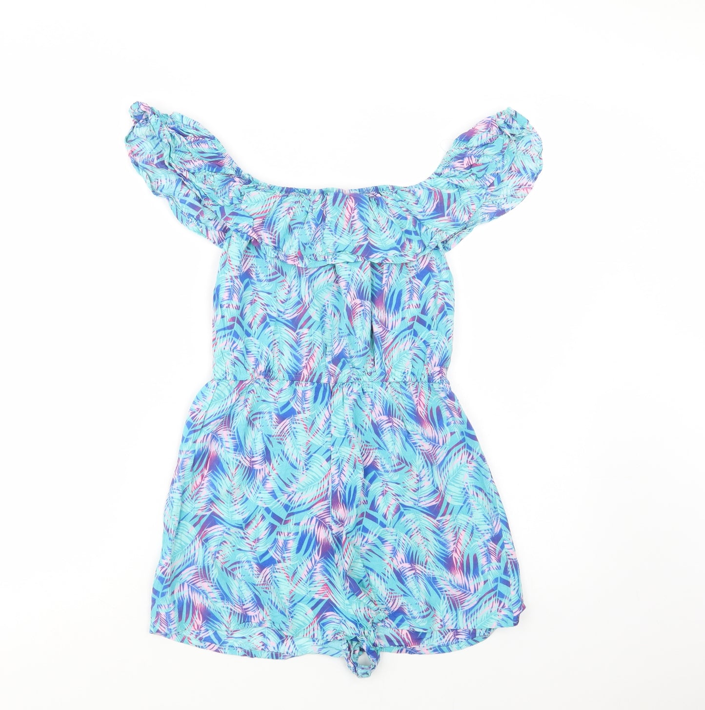 Atmos Womens Blue Floral Viscose Playsuit One-Piece Size 10  Pullover