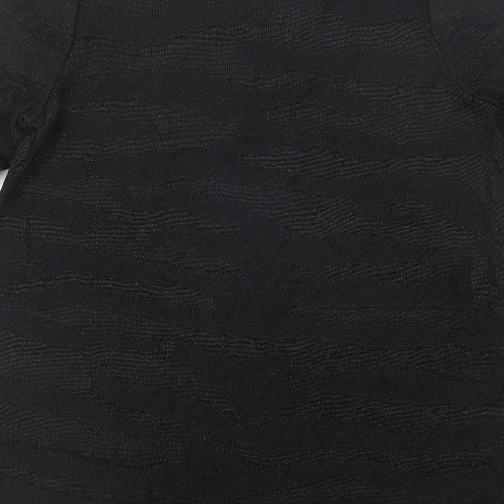 Jaeger Womens Black  Acetate Jumper Dress  Size M  V-Neck Pullover