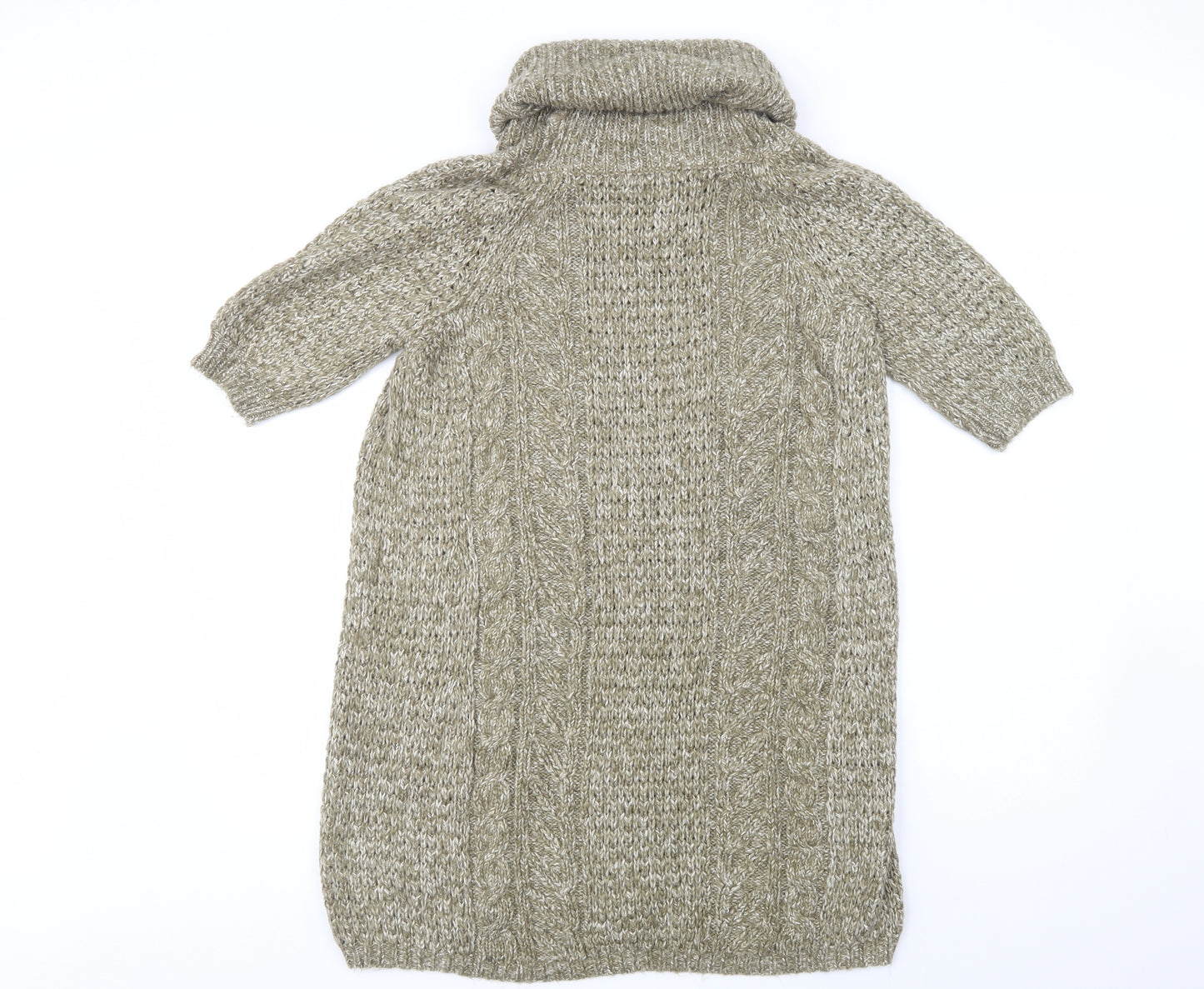 TU Womens Green Roll Neck  Acrylic Tunic Jumper Size 16