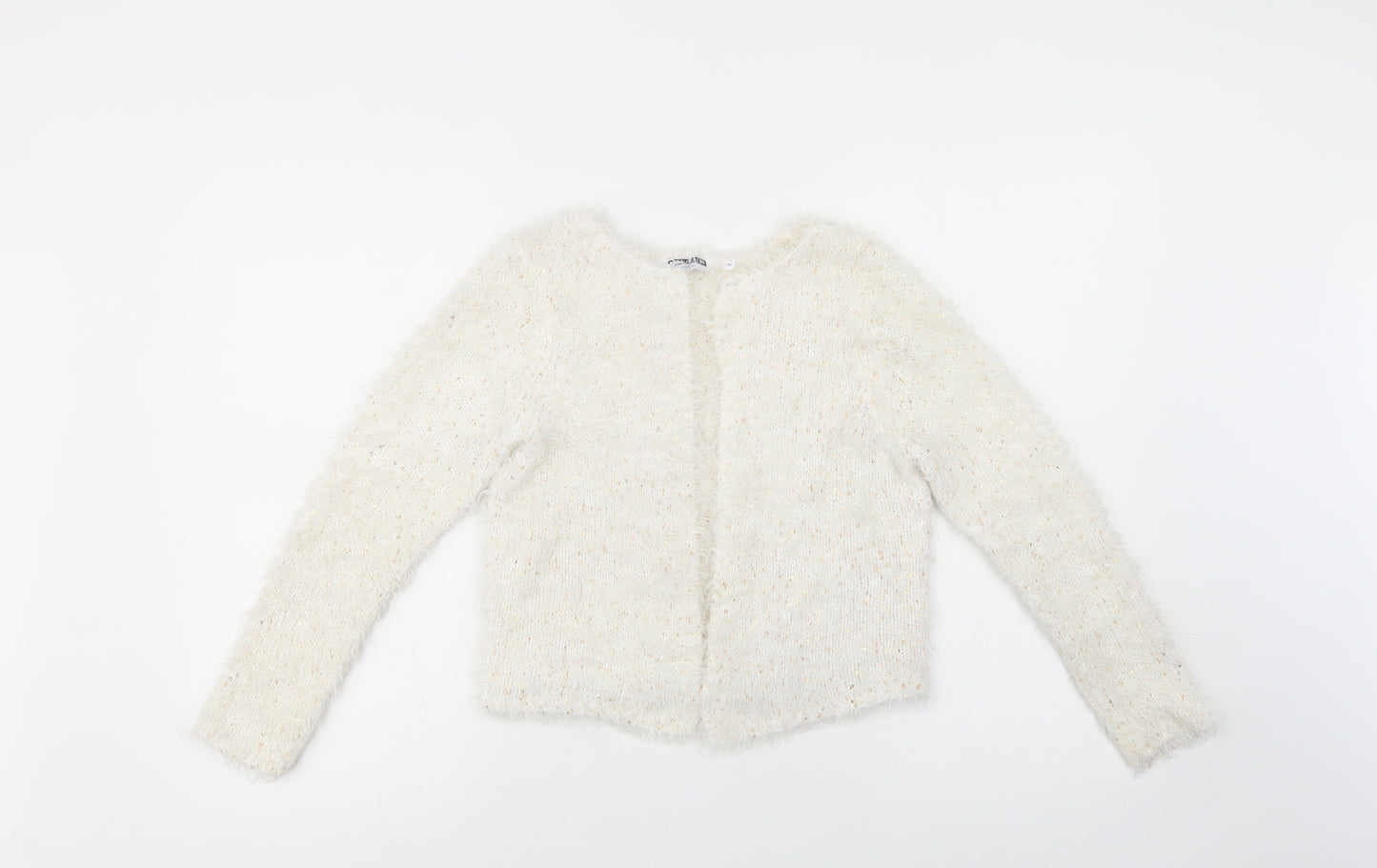 New Look Girls Ivory V-Neck  Polyester Cardigan Jumper Size 9-10 Years