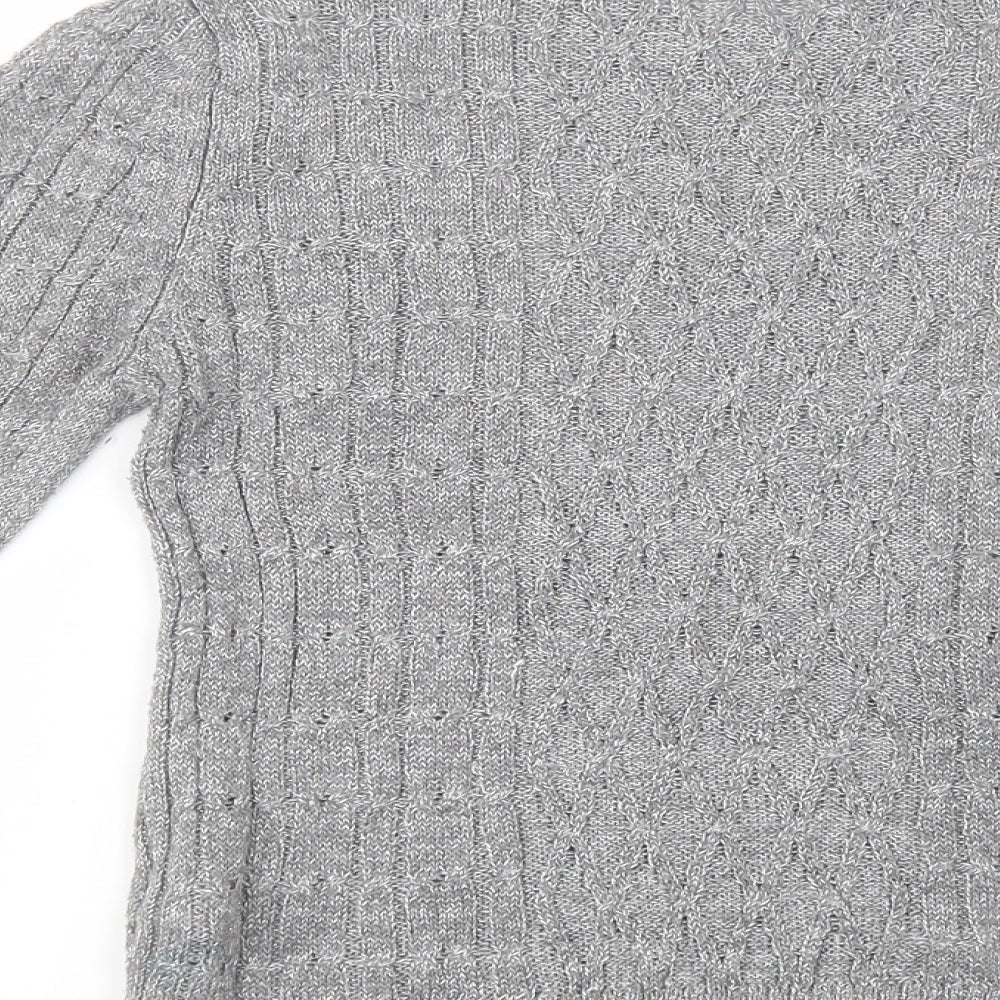 Limited Edition Womens Silver Crew Neck  Viscose Pullover Jumper Size 12