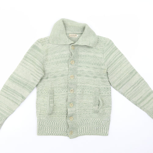Cassidy Womens Green Collared  Wool Cardigan Jumper Size S