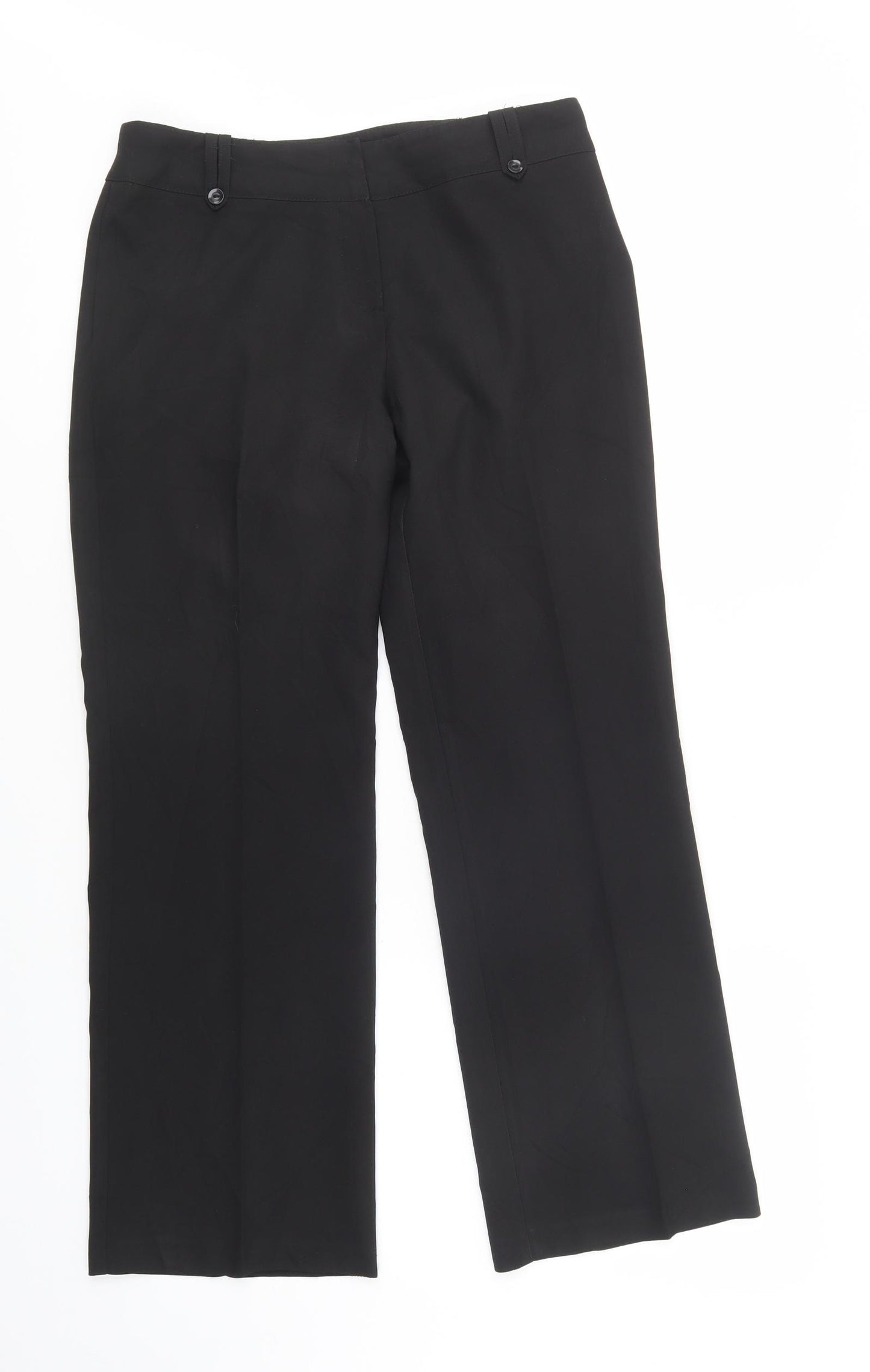 Dorothy Perkins Womens Black  Polyester Dress Pants Trousers Size 10 L29 in Regular Button
