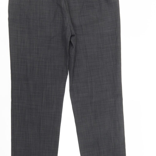 Marks and Spencer Womens Grey  Polyester Dress Pants Trousers Size 12 L29 in Regular Buckle