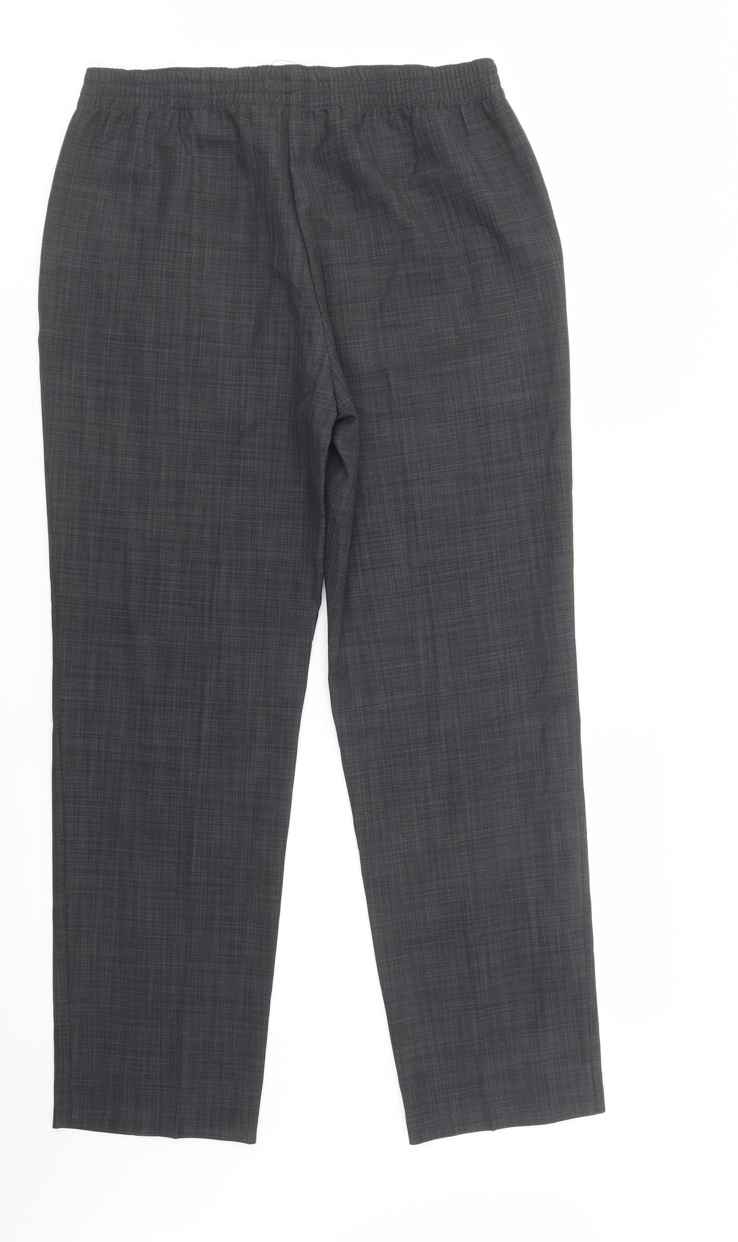 Marks and Spencer Womens Grey  Polyester Dress Pants Trousers Size 12 L29 in Regular Buckle