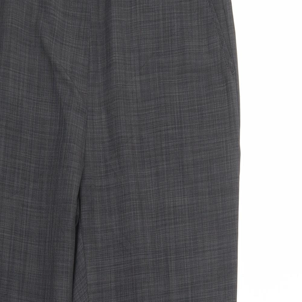 Marks and Spencer Womens Grey  Polyester Dress Pants Trousers Size 12 L29 in Regular Buckle
