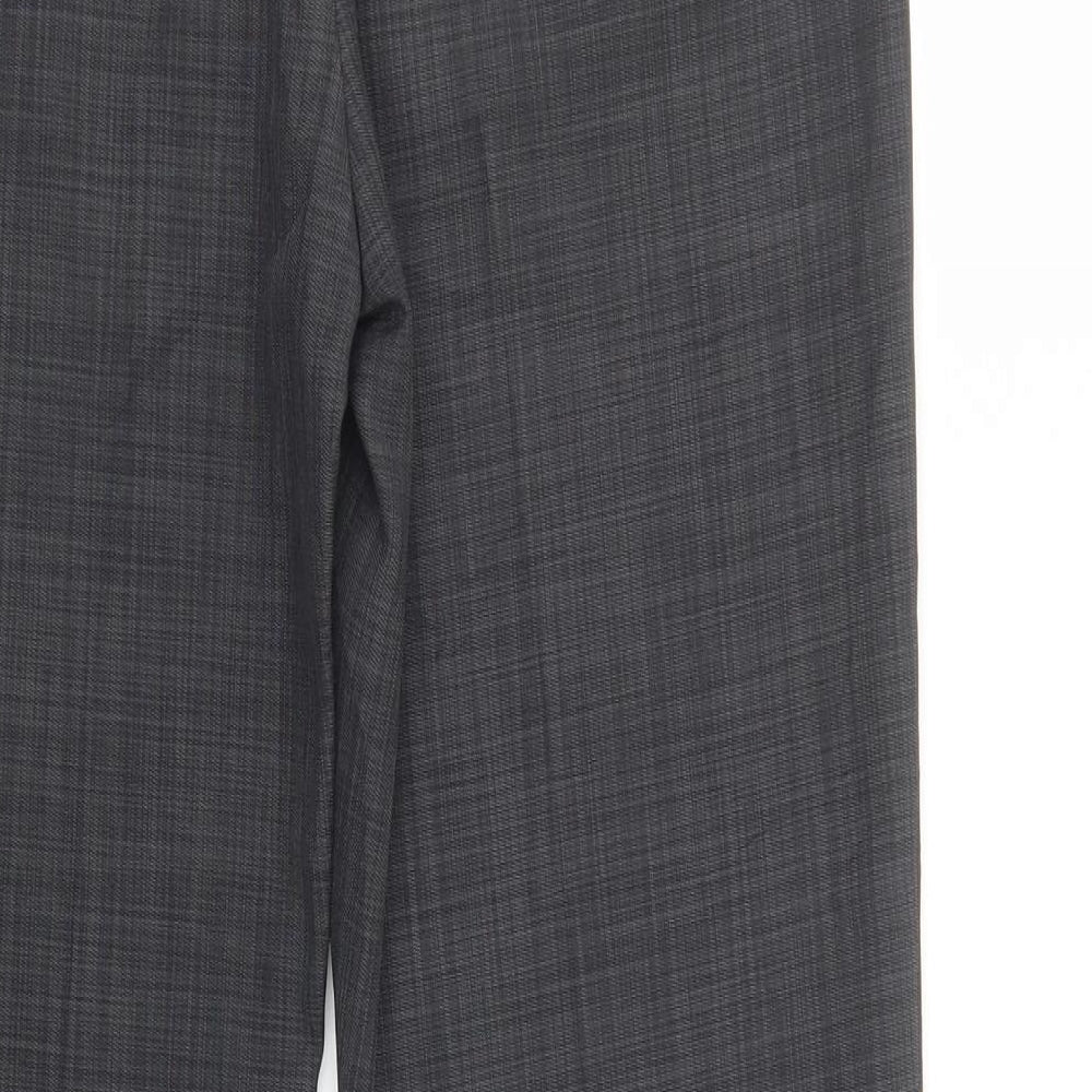 Marks and Spencer Womens Grey  Polyester Dress Pants Trousers Size 12 L29 in Regular Buckle