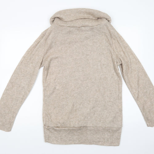 Preworn Womens Beige Roll Neck  Cotton Pullover Jumper Size L