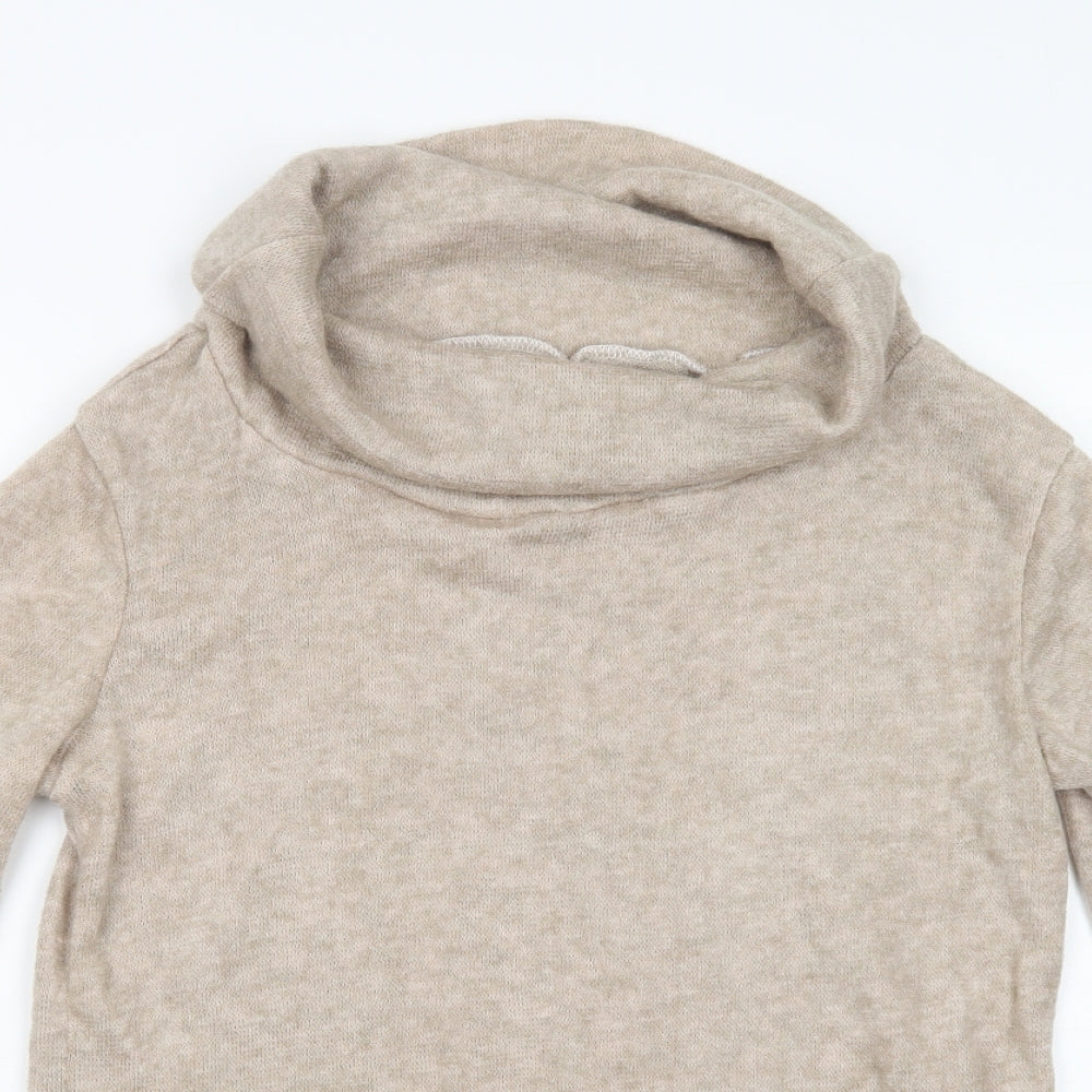 Preworn Womens Beige Roll Neck  Cotton Pullover Jumper Size L