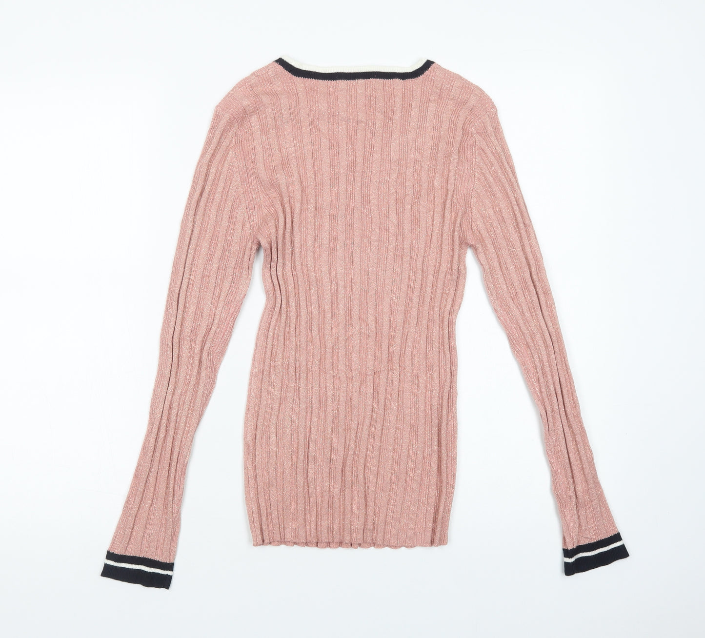 TU Womens Pink Crew Neck  Viscose Pullover Jumper Size 14