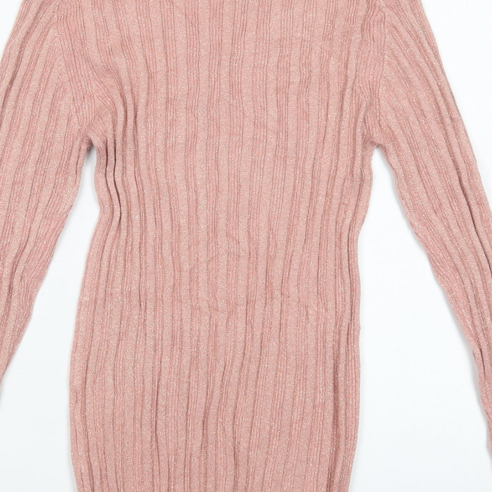 TU Womens Pink Crew Neck  Viscose Pullover Jumper Size 14