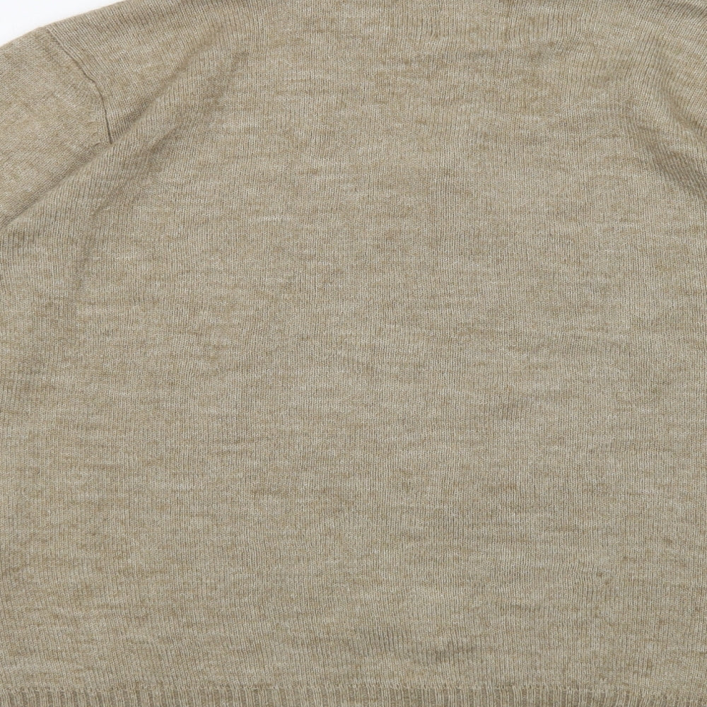 Sandstone Mens Beige High Neck  Acrylic Pullover Jumper Size XL