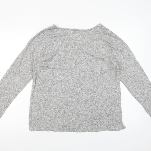 Springfield Womens Grey V-Neck  Polyester Pullover Jumper Size M