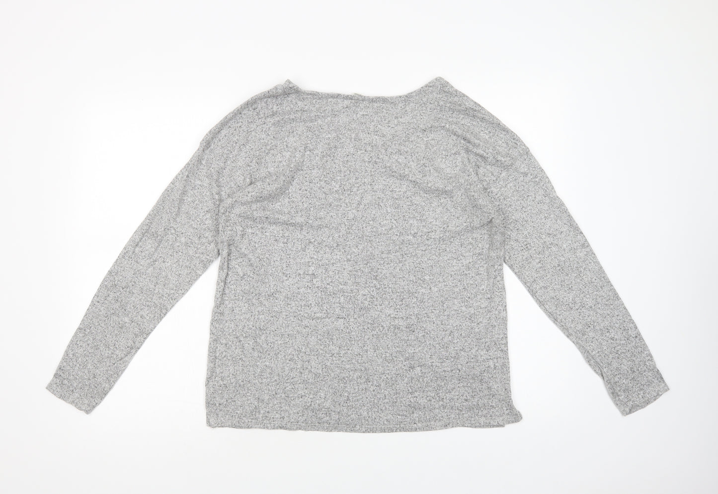 Springfield Womens Grey V-Neck  Polyester Pullover Jumper Size M