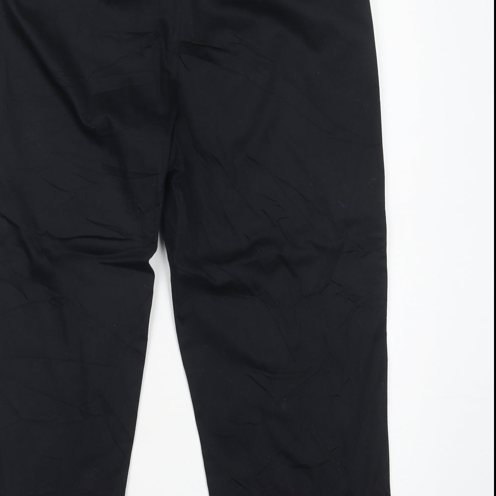 TU Womens Black  Cotton Cropped Trousers Size 14 L22 in Regular Button