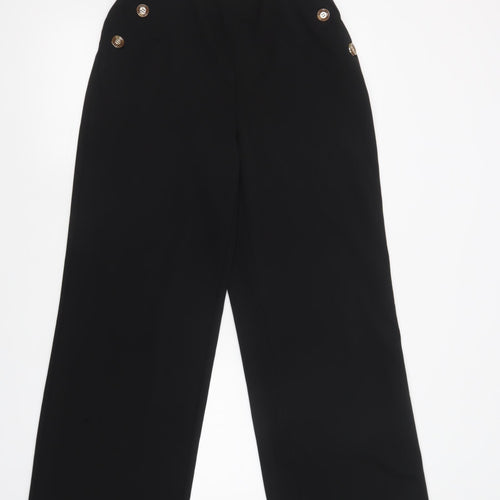 F&F Womens Black  Polyester Dress Pants Trousers Size 12 L31 in Regular