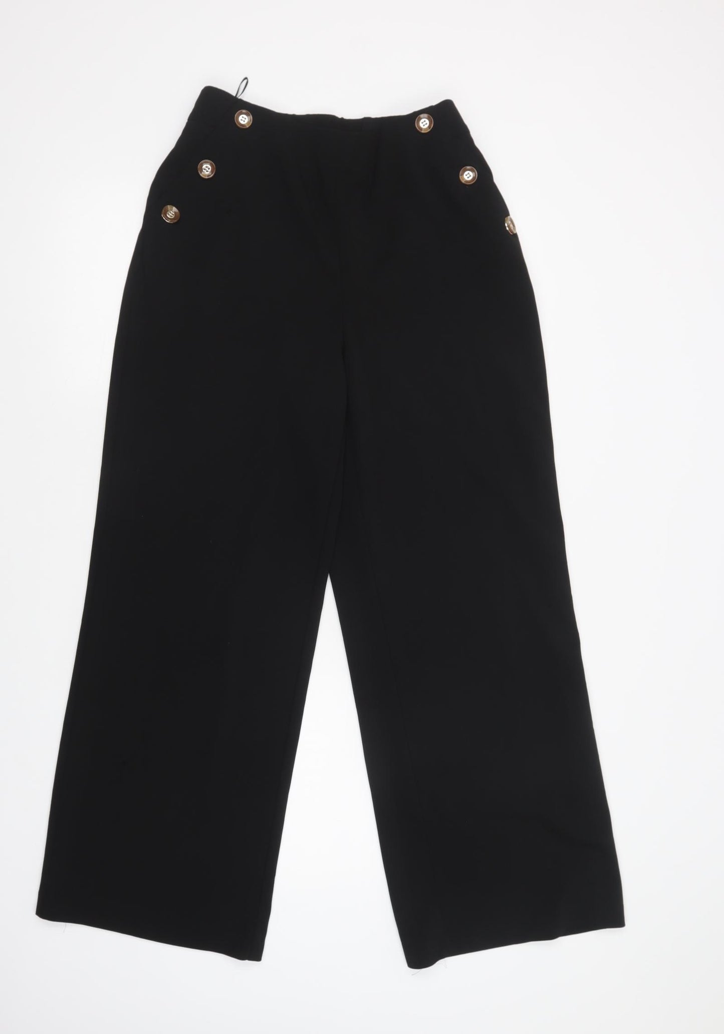 F&F Womens Black  Polyester Dress Pants Trousers Size 12 L31 in Regular