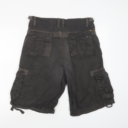 SoulCal Mens Brown  Cotton Cargo Shorts Size 34 in L14 in Regular Button