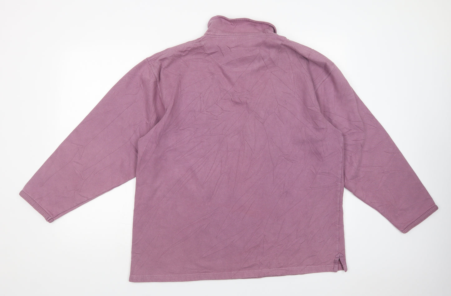 Cotton Traders Womens Purple  Cotton Pullover Sweatshirt Size L  Zip