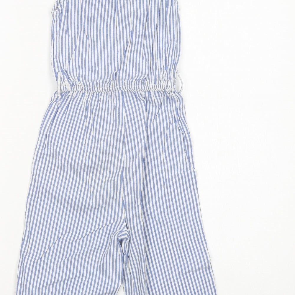 Dunnes Stores Girls Blue Striped Cotton Jumpsuit One-Piece Size 5 Years  Pullover