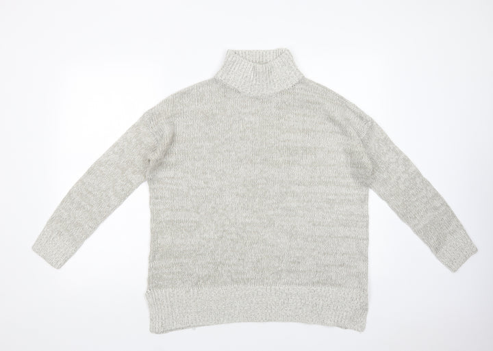 New Look Womens Grey High Neck  Acrylic Pullover Jumper Size M