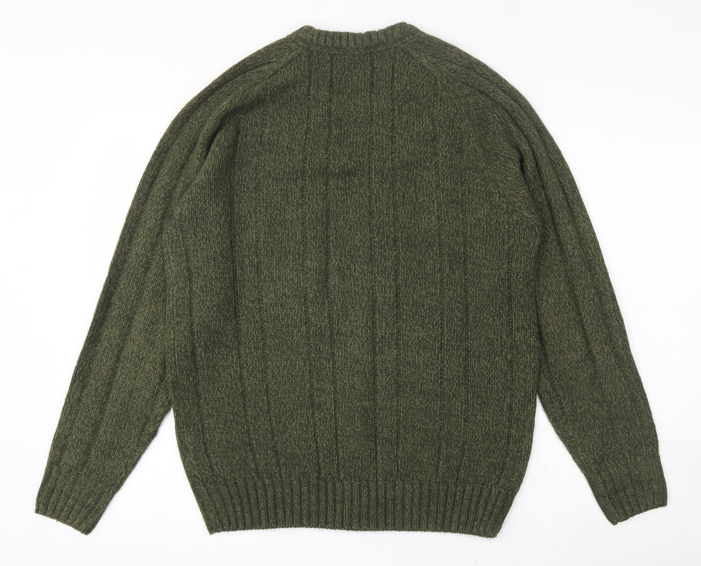P.G. Field  Mens Green Round Neck  Acrylic Pullover Jumper Size S