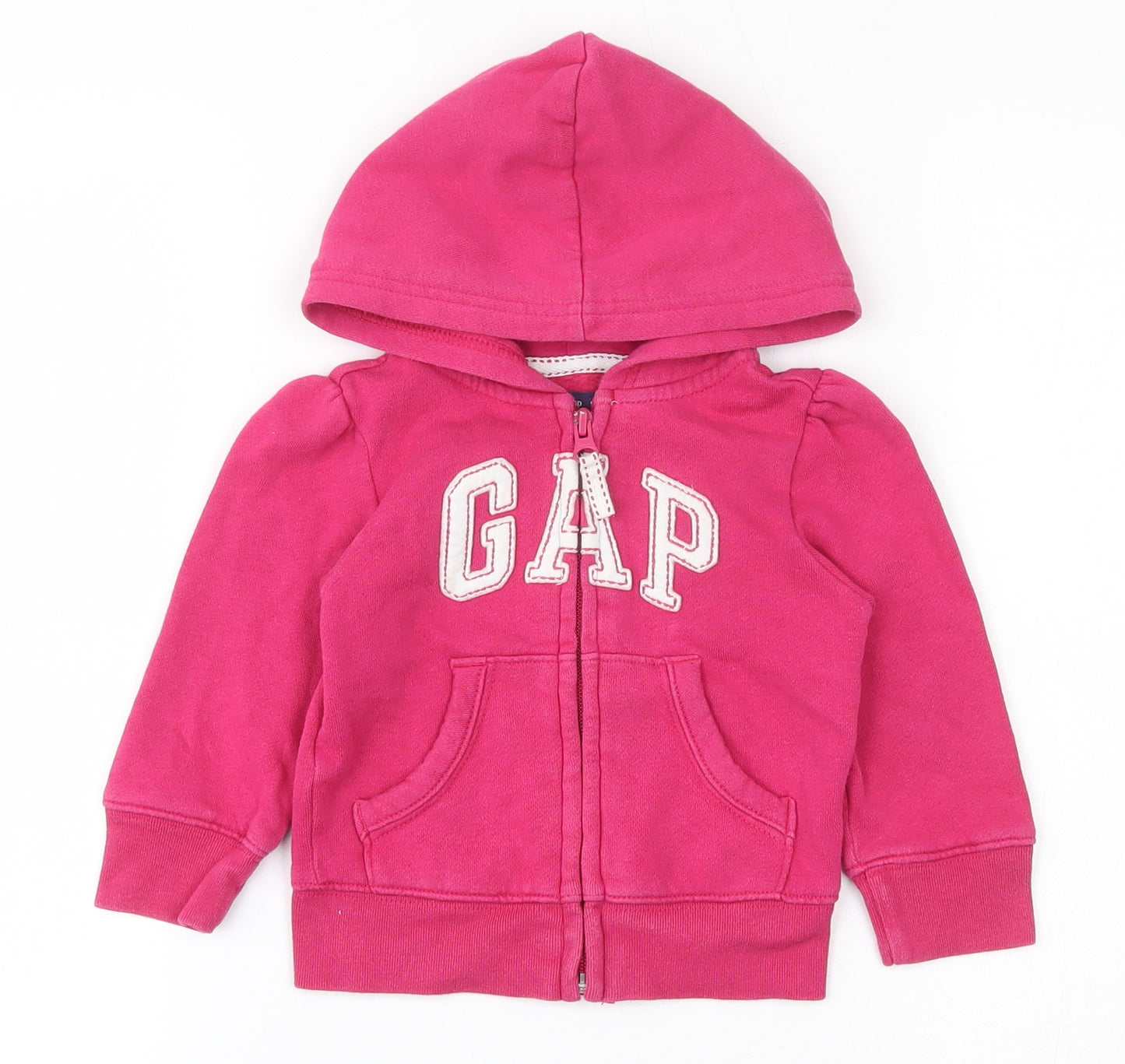 Gap Girls Pink  Cotton Full Zip Jumper Size 12-18 Months  Zip