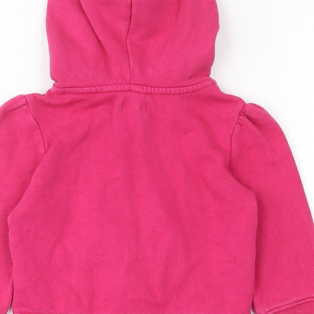 Gap Girls Pink  Cotton Full Zip Jumper Size 12-18 Months  Zip