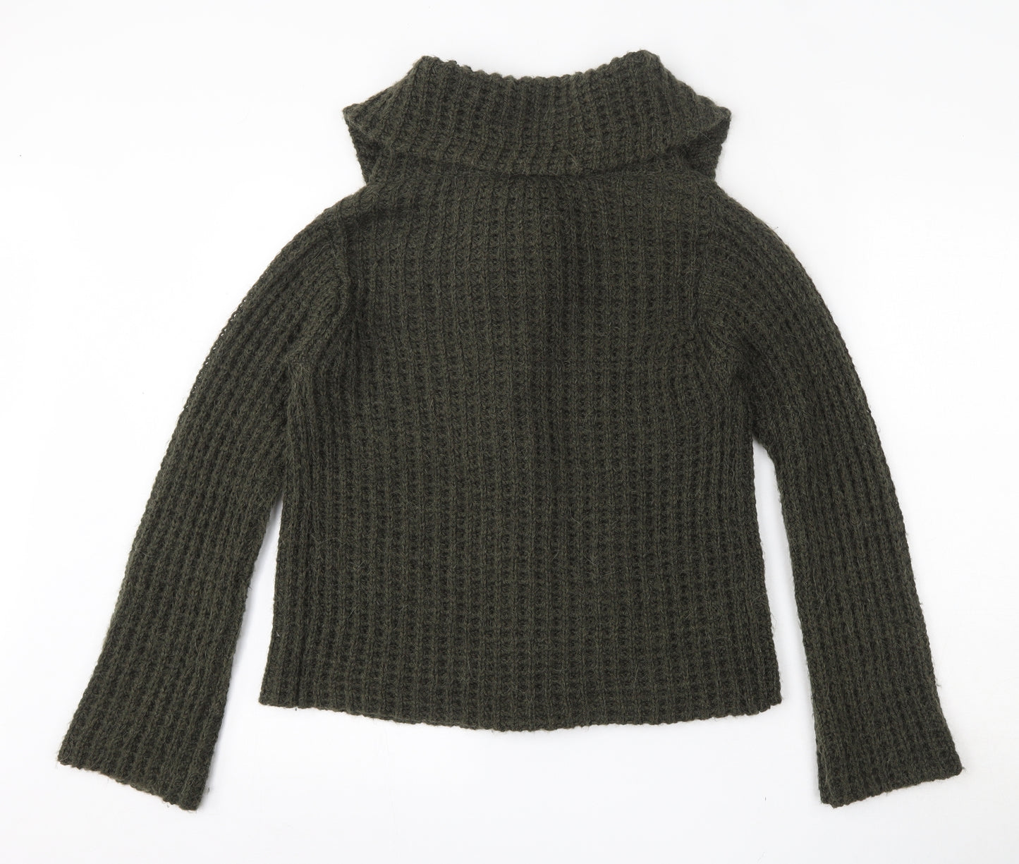 Principles Womens Green Roll Neck  Wool Cardigan Jumper Size 12