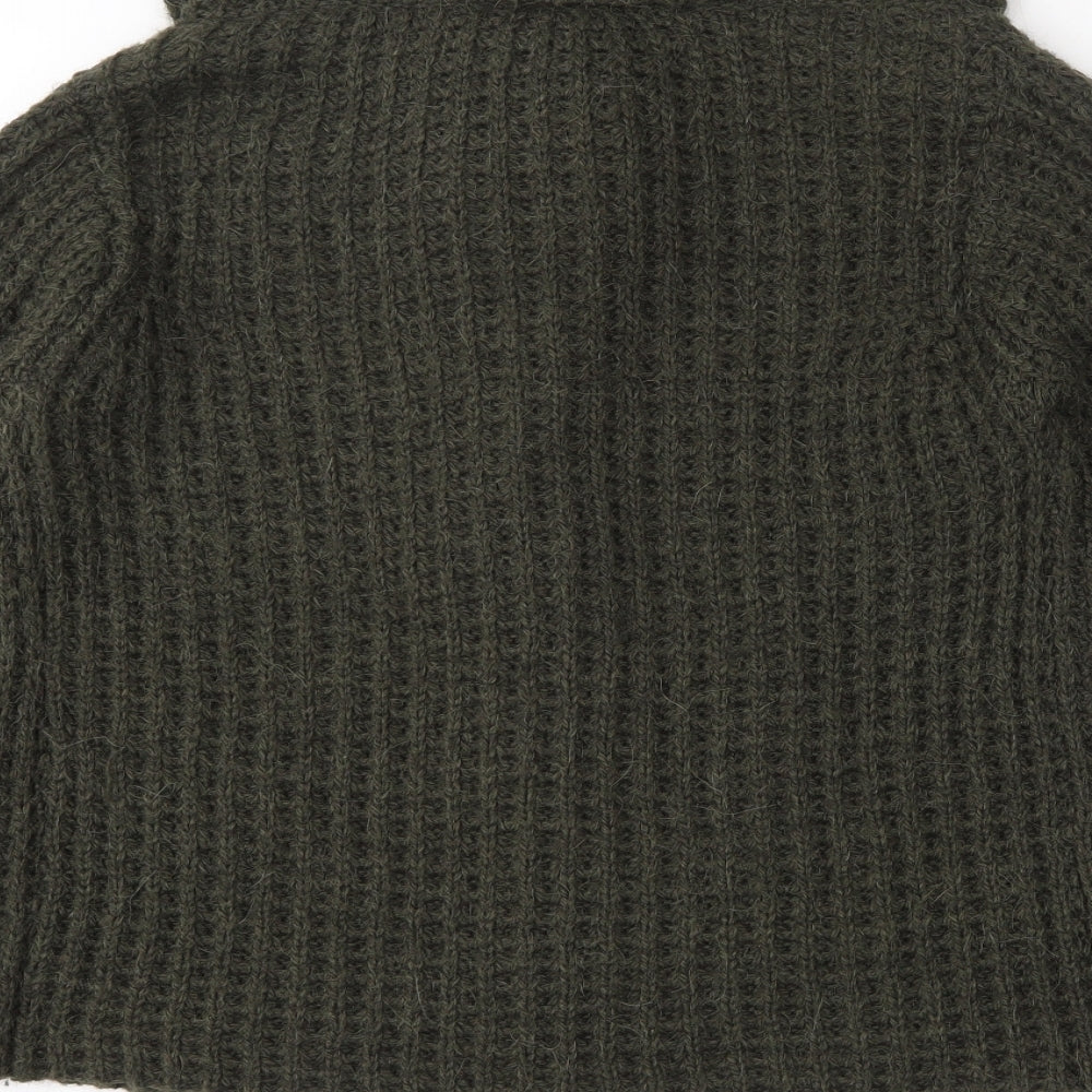 Principles Womens Green Roll Neck  Wool Cardigan Jumper Size 12