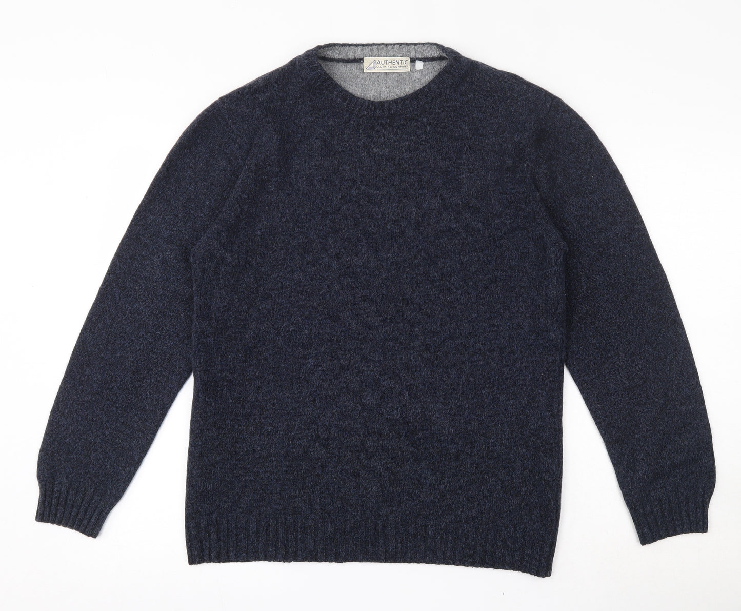 Authentic Clothing Company Mens Blue Round Neck  Cotton Pullover Jumper Size M