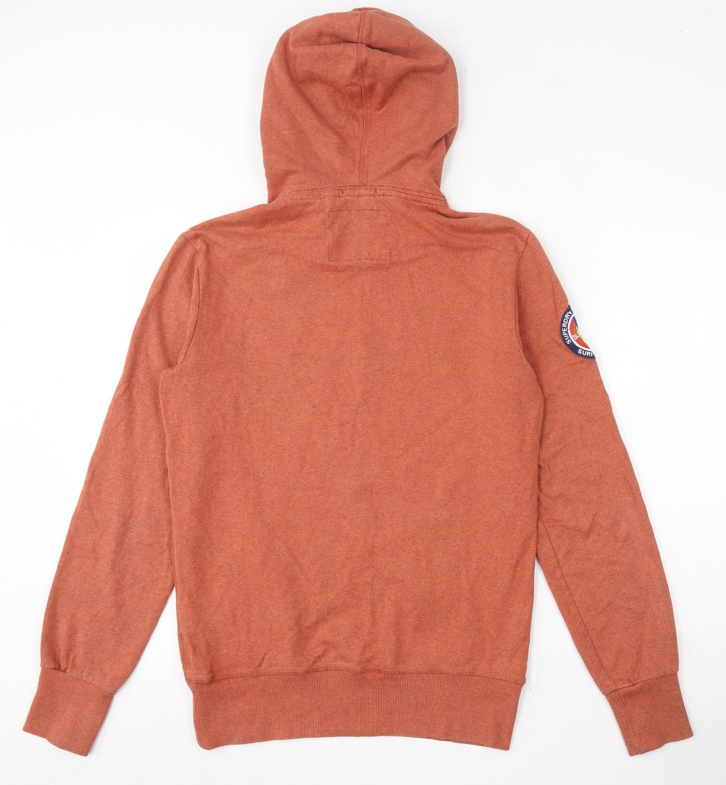 Superdry Mens Orange  Cotton Pullover Hoodie Size M