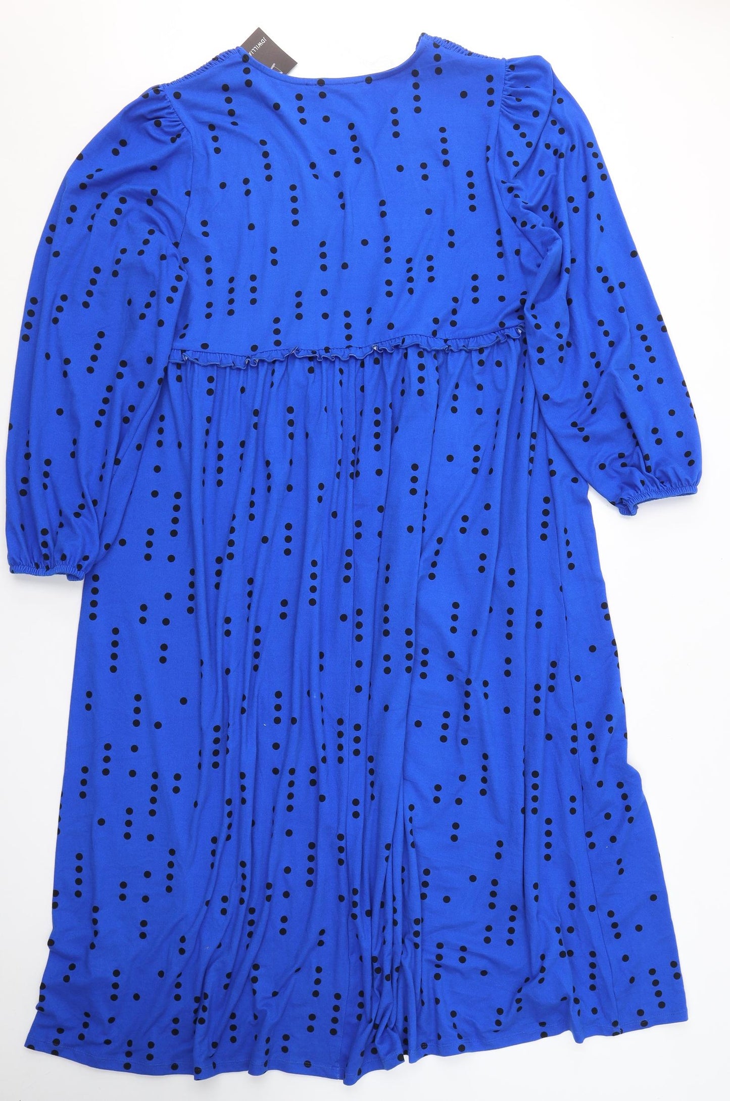 JD Williams Womens Blue Polka Dot Polyester Fit & Flare  Size 22  Round Neck Pullover