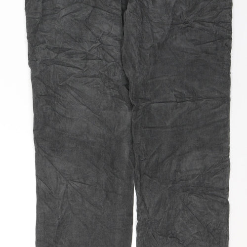 Marks and Spencer Womens Grey  Cotton Straight Jeans Size 14 L29 in Regular Button