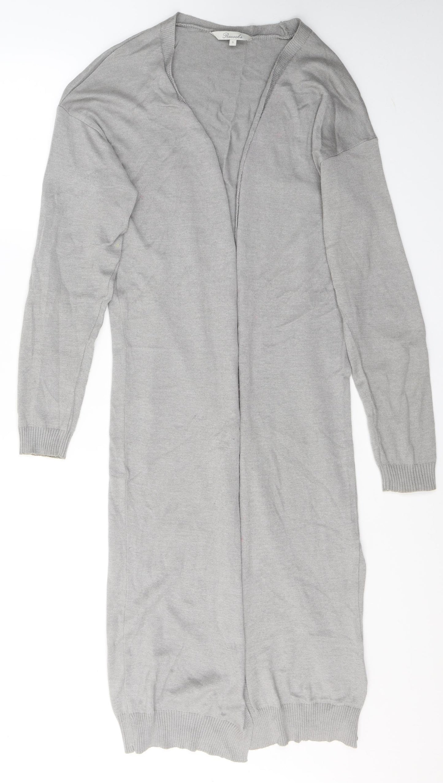 Peacocks Womens Grey V-Neck  Acrylic Cardigan Jumper Size S
