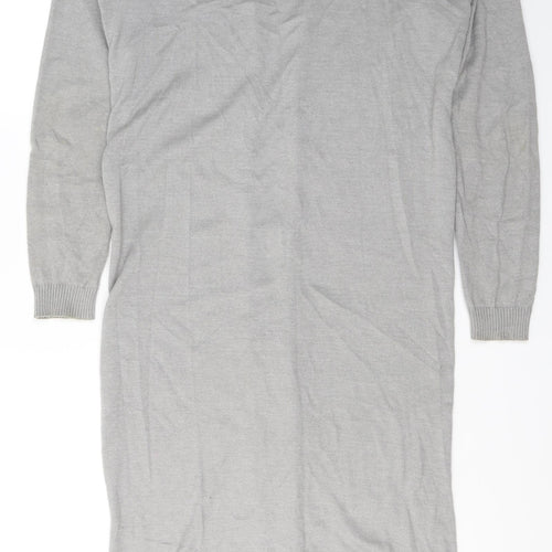 Peacocks Womens Grey V-Neck  Acrylic Cardigan Jumper Size S