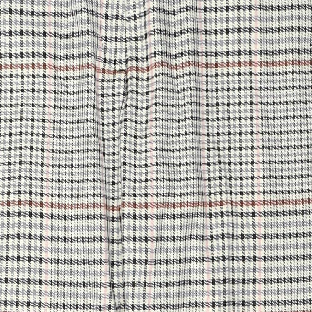 Marks and Spencer Womens Multicoloured Houndstooth Polyester Cropped Trousers Size 16 L26 in Regular Button