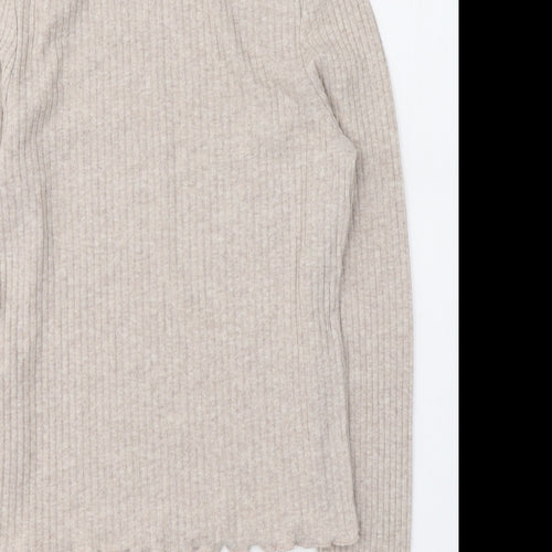 New Look Girls Beige  Polyester Jersey Casual Size 14-15 Years Roll Neck