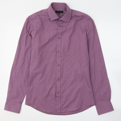 River Island Mens Purple  Cotton  Dress Shirt Size XS Collared Button