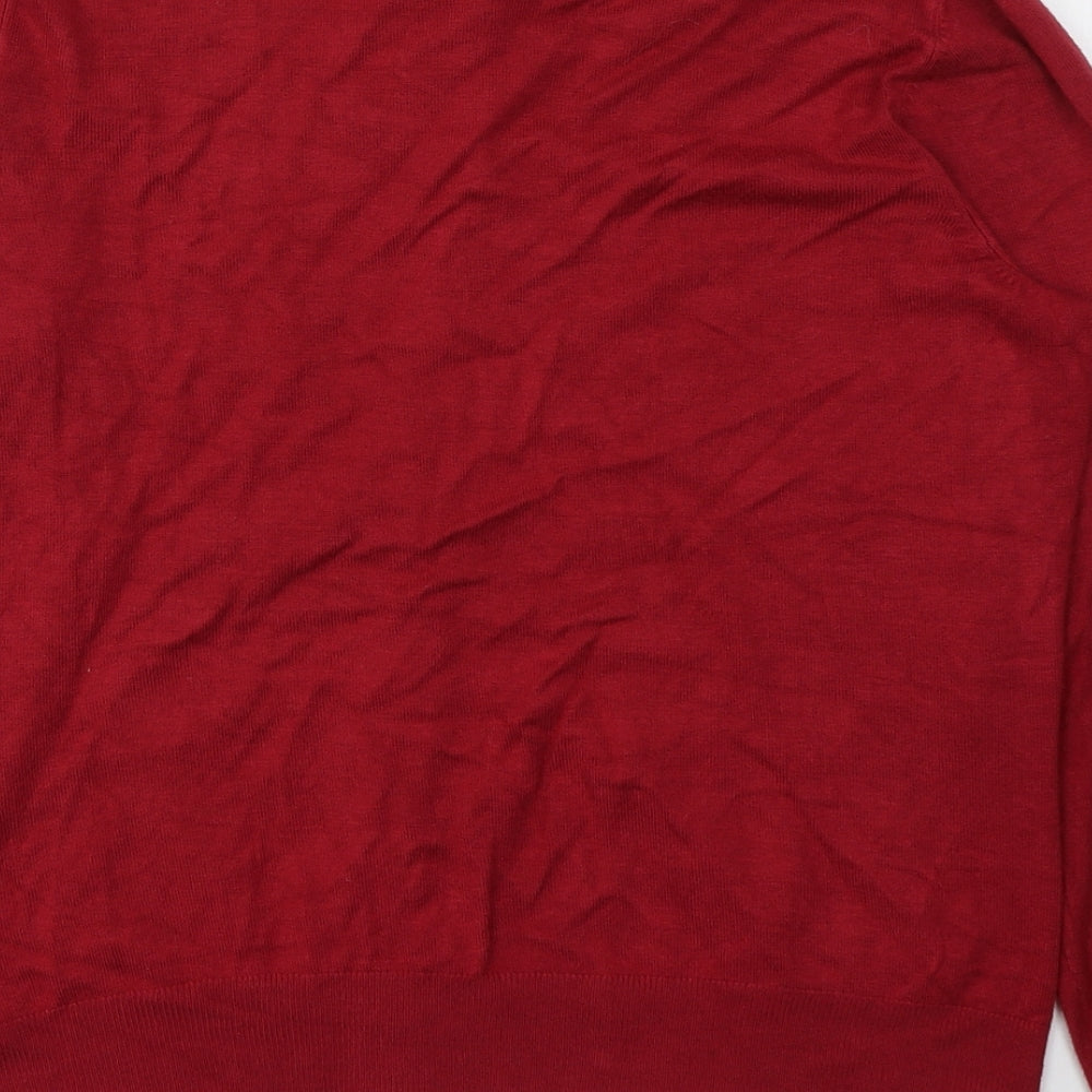 F&F Womens Red  Viscose Jersey Blouse Size 14 Round Neck