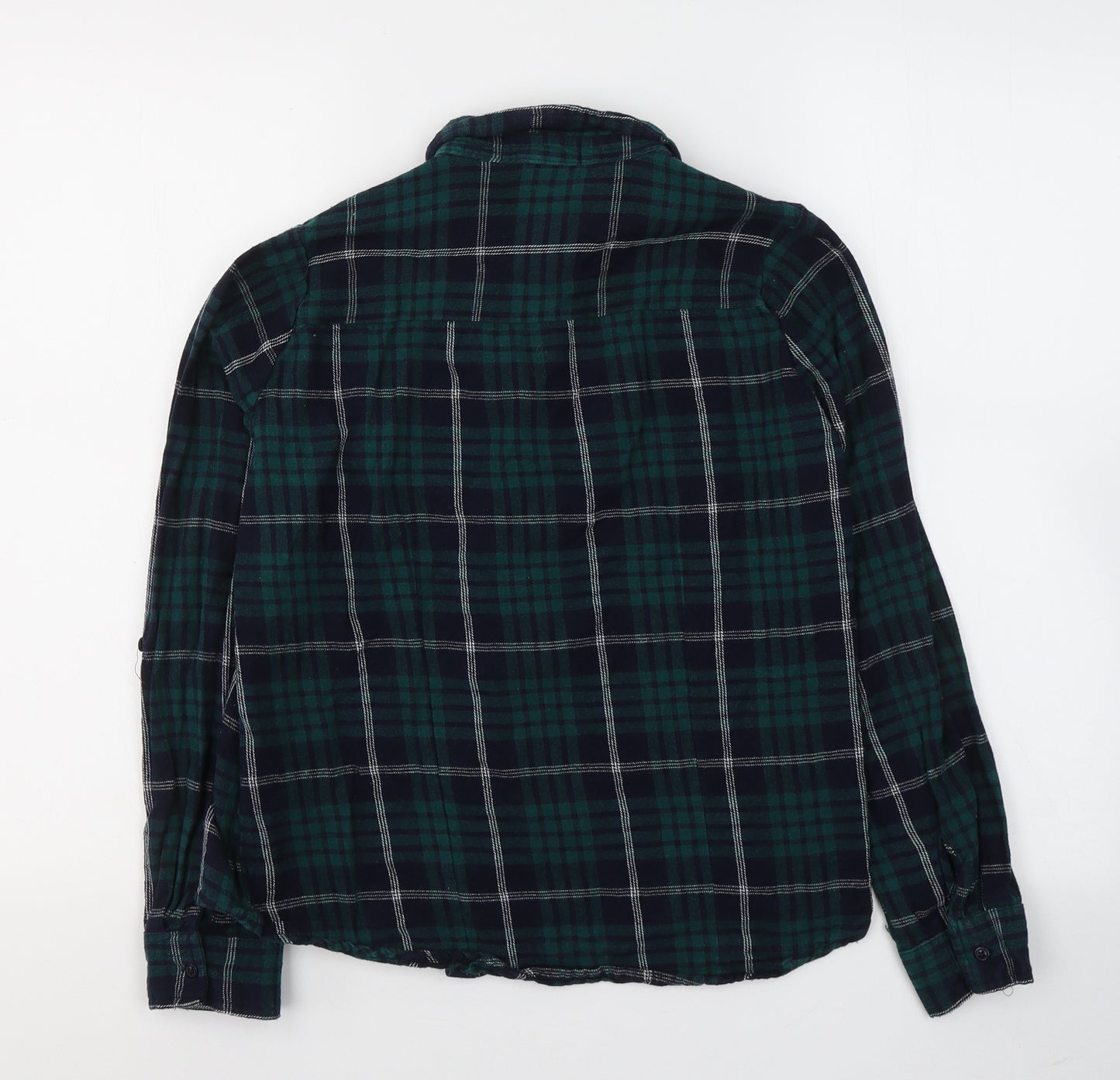 Atmosphere Womens Green Plaid Cotton Basic Button-Up Size 8 Collared